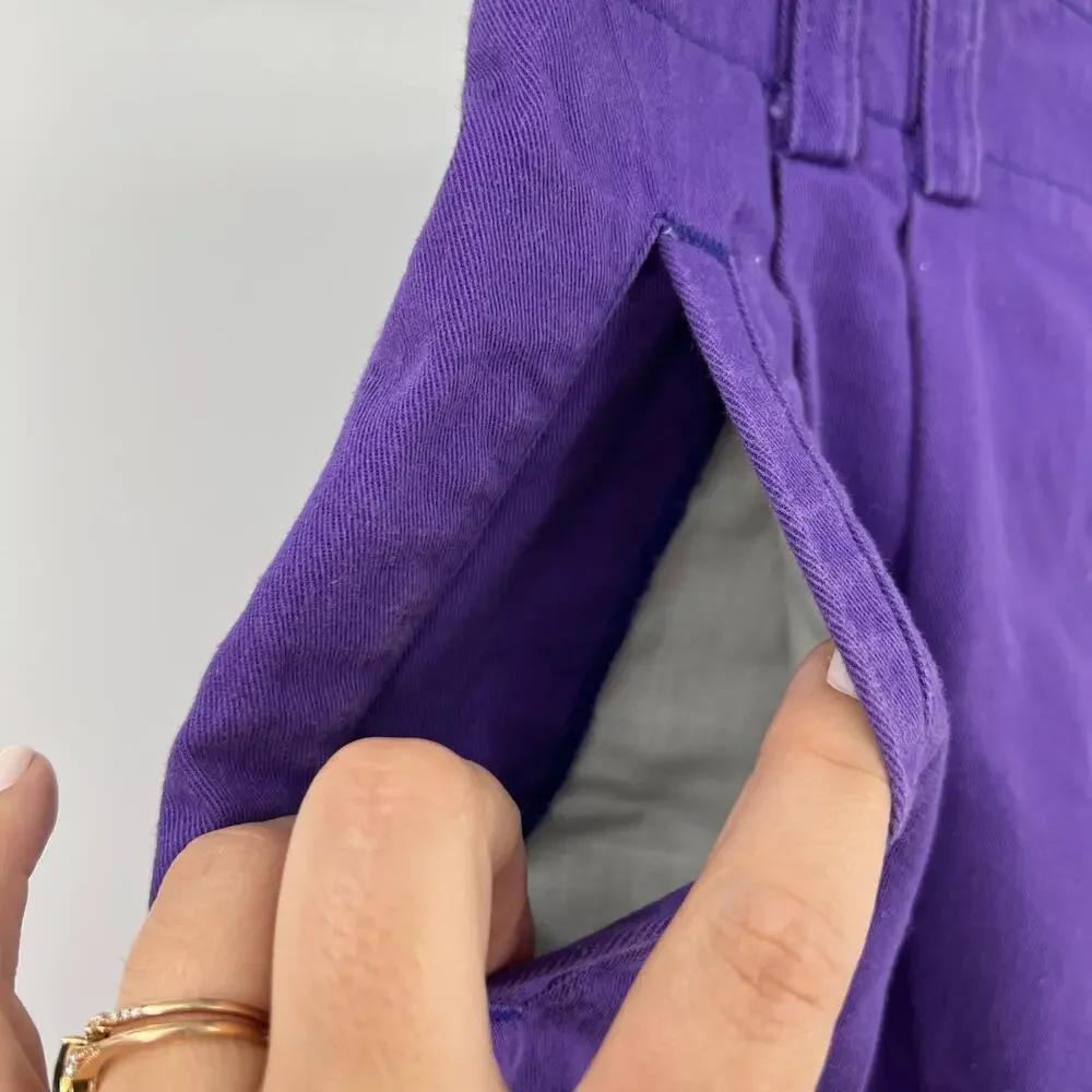 LizSport‎ Vintage Purple Denim High Waisted Shorts Pleated 90's Women's Size 12